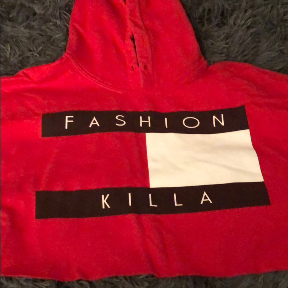 Fashion killa trill figger cropped hoodie
